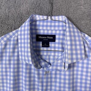 Mizzen + Main Leeward Shirt Men's L Trim Windowpane Stretch Check Dress Casual